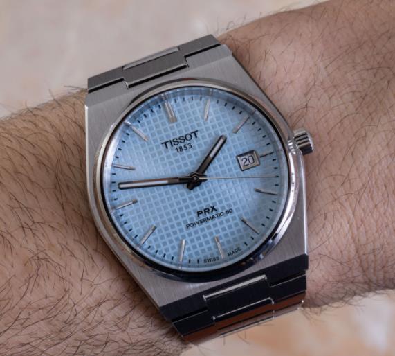 天梭 PRX Powermatic 80 浅蓝色表盘腕表（图5）